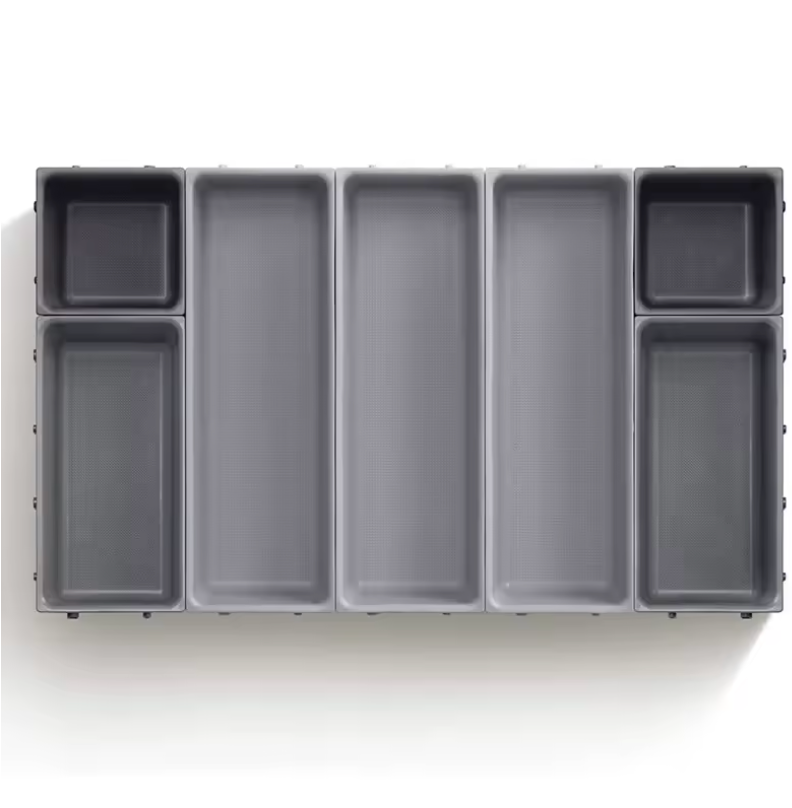 Schubladen-Organizer-Set 7-teilig aus PP-Kunststoff – modulare Aufbewahrungsboxen für Küche, Büro und Haushalt