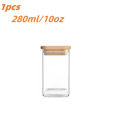 Glasgläser mit Bambusdeckel – luftdichte Lebensmittelaufbewahrung aus Glas, 10 oz (1er / 2er / 4er / 8er Set)