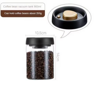Vakuum-Vorratsbehälter aus Glas – luftdichter Lebensmittelbehälter mit Pumpdeckel für Kaffee und trockene Lebensmittel