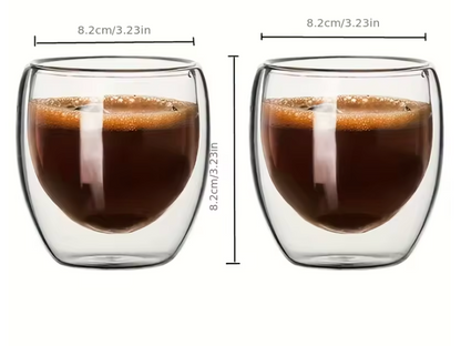 Doppelwandige Glastasse – Transparente, wärmeisolierende Mini-Gläser für Espresso & Tee