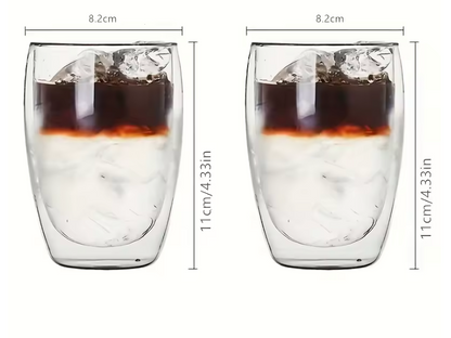 Doppelwandige Glastasse – Transparente, wärmeisolierende Mini-Gläser für Espresso & Tee