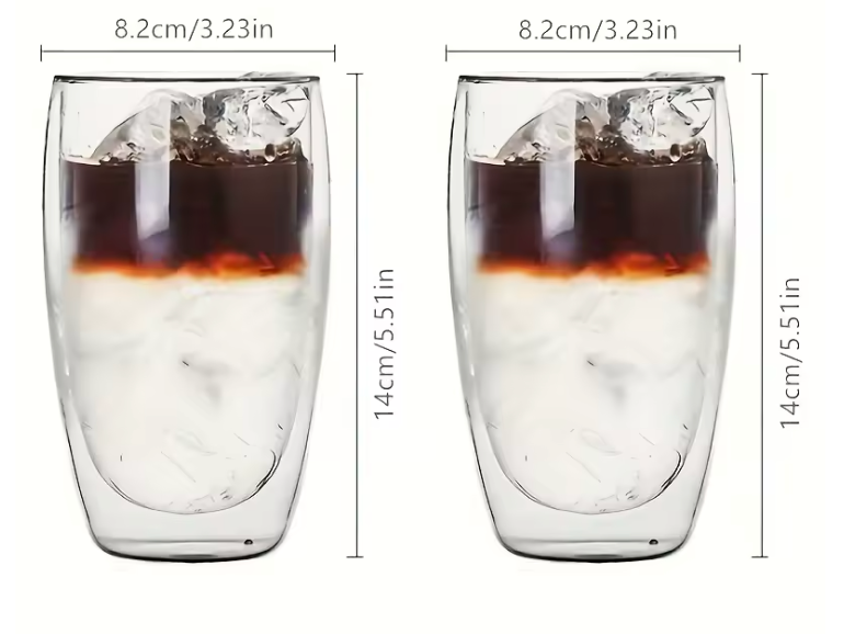 Doppelwandige Glastasse – Transparente, wärmeisolierende Mini-Gläser für Espresso & Tee