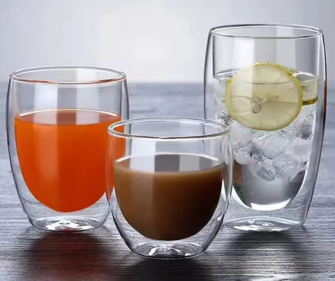 Doppelwandige Glastasse – Transparente, wärmeisolierende Mini-Gläser für Espresso & Tee