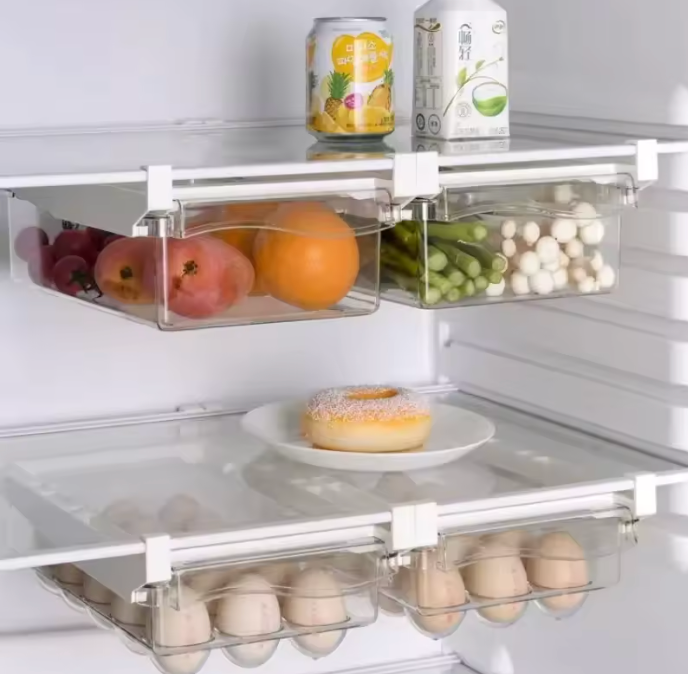 Kühlschrank Organizer Schubladenbox aus ABS & PET – Transparente Aufbewahrungsbox für Obst und Eier