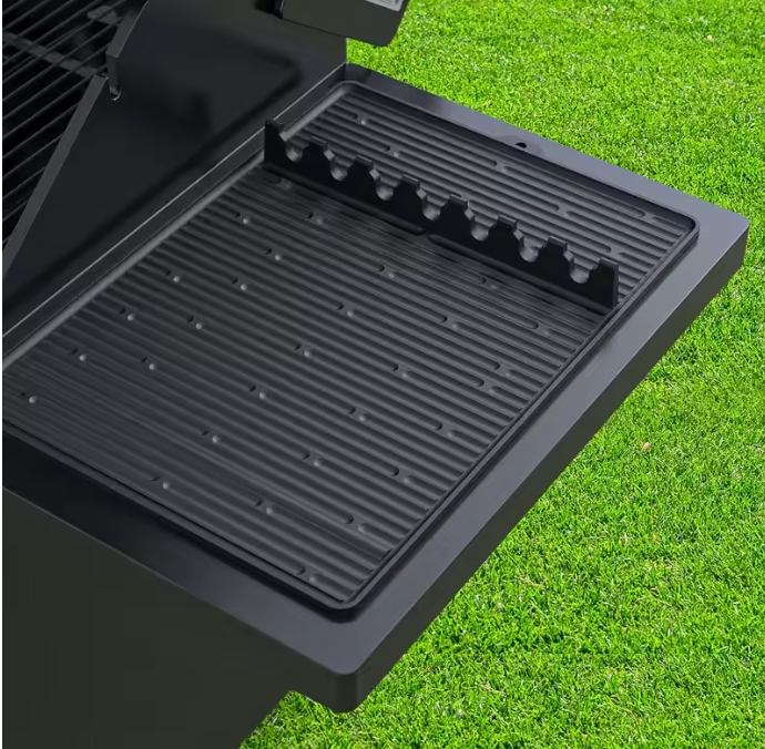 Silikon Grillmatte mit Utensilienhalter – Hitzebeständiger Grill Werkzeug Organizer mit Tropfpad für Grill & BBQ