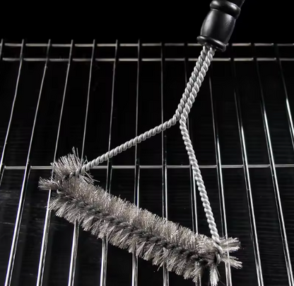 BBQ Grillbürste aus Edelstahl – Reinigungsbürste mit Stahlborsten für Grillrost & Barbecue
