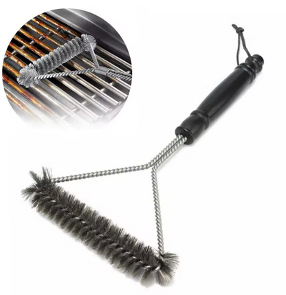 BBQ Grillbürste aus Edelstahl – Reinigungsbürste mit Stahlborsten für Grillrost & Barbecue