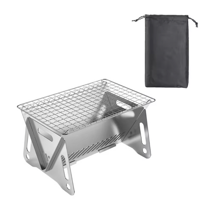 Faltbarer Mini Camping Grill – Tragbarer BBQ Grillrost & Holzofen