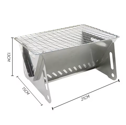 Faltbarer Mini Camping Grill – Tragbarer BBQ Grillrost & Holzofen