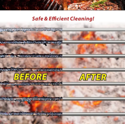 Edelstahl Grillbürste mit Schaber – 360° Grillreiniger für Gas-, Kohle- und BBQ-Grills