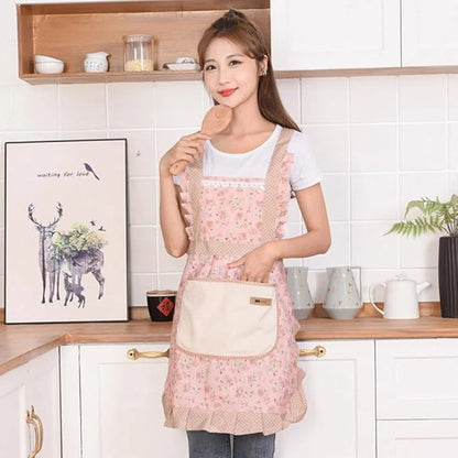 Blumenmuster Küchenschürze | Verstellbare Schürze für Schutz beim Kochen 7