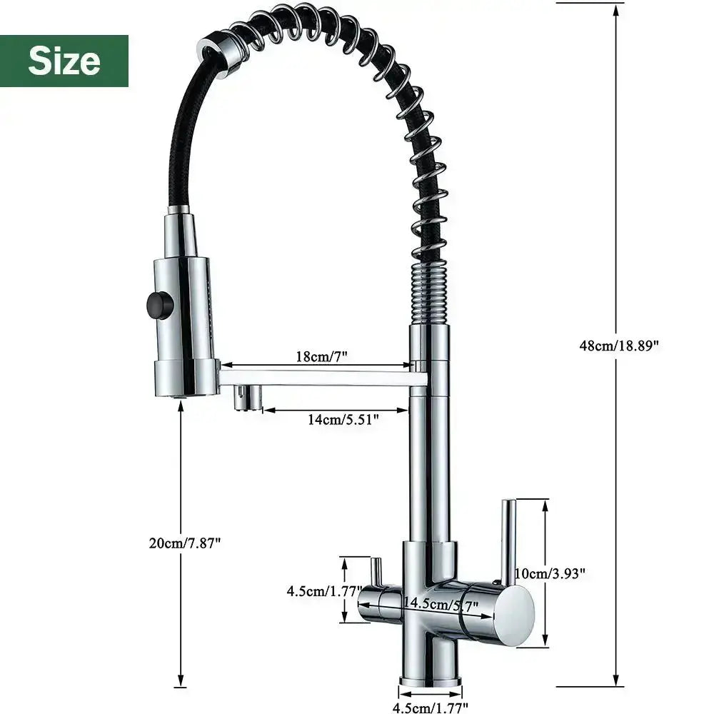 Elegante 3-Wege-Küchenarmatur mit Ausziehbrause für Heißes, Kaltes und Gereinigtes Wasser 8