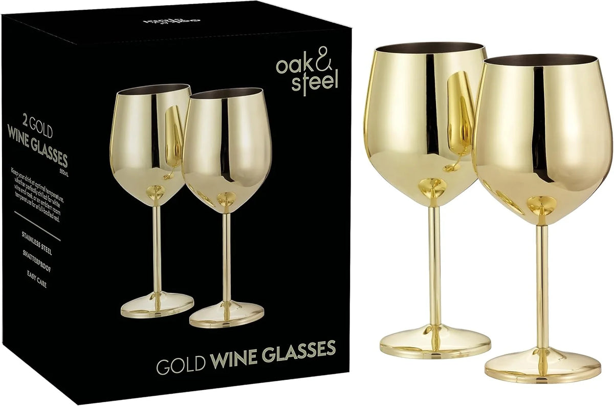 Elegante Edelstahl-Weingläser in Gold mit Bruchsicherem Design | Stilvolle Getränke für jeden Anlass 0
