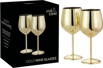 Elegante Edelstahl-Weingläser in Gold mit Bruchsicherem Design | Stilvolle Getränke für jeden Anlass 0