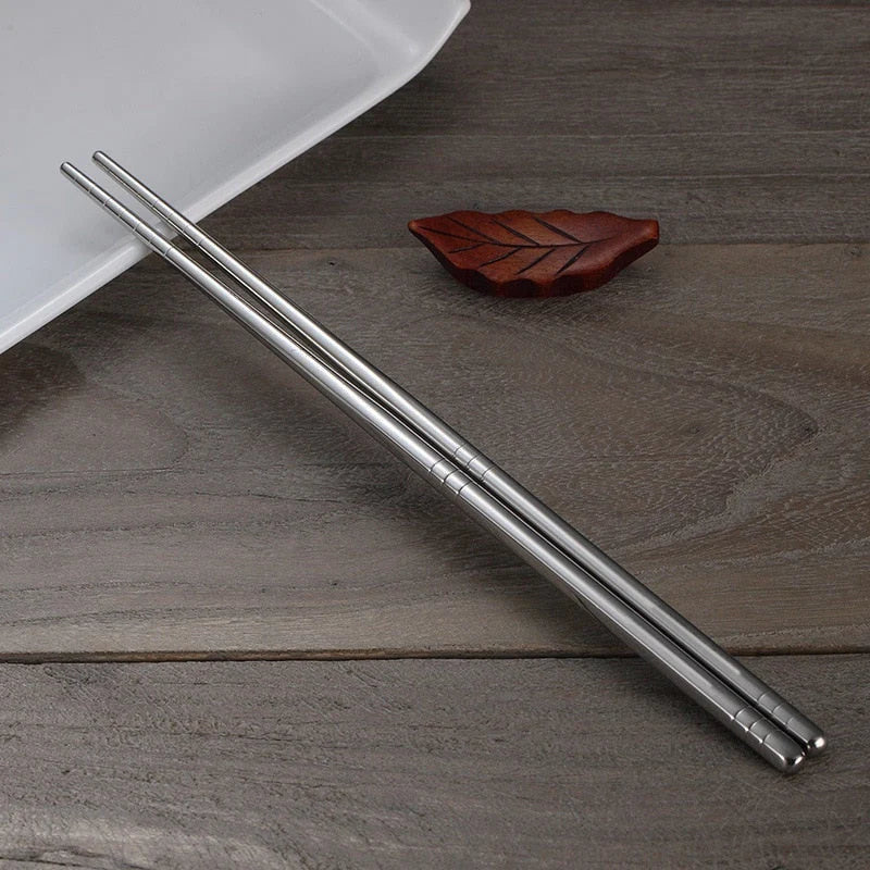 Elegante Edelstahl Essstäbchen mit Ergonomischem Griff | Wiederverwendbare Essbestecke für Raffiniertes Essen 2