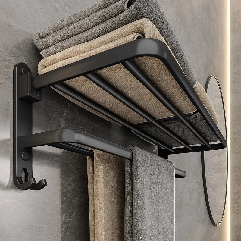Eleganter Handtuchhalter für das Bad mit Faltfunktion & Doppelstangen | Platzsparendes Design für modernes Badezimmer 3