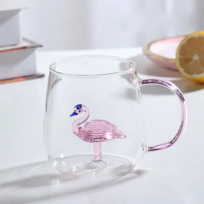 Eleganter Trinkbecher aus Borosilikatglas mit 3D-Tiermotiv | Hitzebeständig und Ergonomisch für Einzigartige Trinkerlebnisse 3