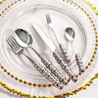 Elegantes Besteckset | Edelstahl mit Perlgriff für stilvolle Anlässe 6
