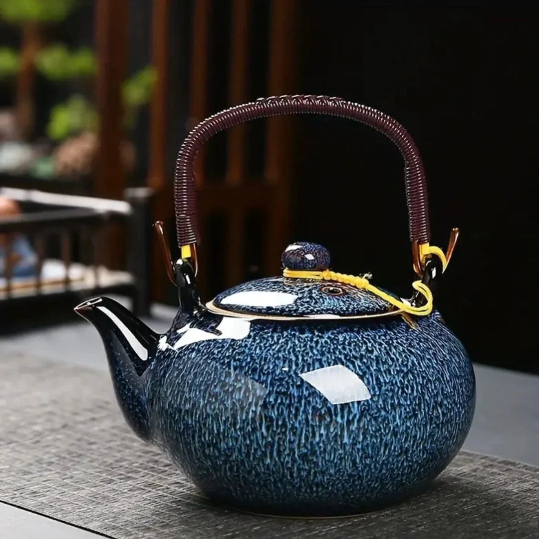 Elegantes Japanisches Keramik-Teeservice mit 700ml Teekanne & 6 Tassen für stilvolles Teetrinken 1
