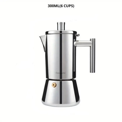 Italienische Moka-Kanne | Edelstahl-Design mit hitzebeständigem Griff | Perfekte Kaffeezubereitung für Zuhause 5