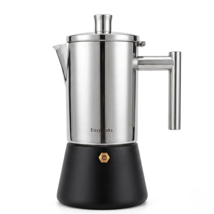 Italienische Moka-Kanne | Edelstahl-Design mit hitzebeständigem Griff | Perfekte Kaffeezubereitung für Zuhause 7