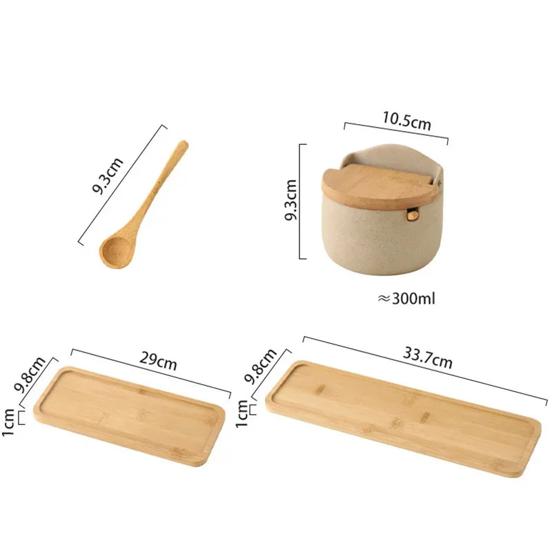 Kanso | Keramik Gewürzglas mit Bambusdeckel & Löffel | Minimalistisches Design für Ordnung in der Küche 5