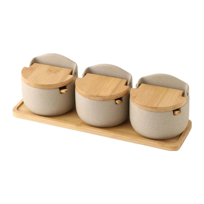 Kanso | Keramik Gewürzglas mit Bambusdeckel & Löffel | Minimalistisches Design für Ordnung in der Küche 6