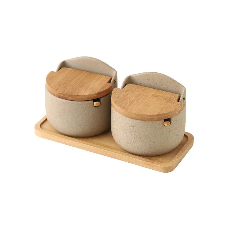 Kanso | Keramik Gewürzglas mit Bambusdeckel & Löffel | Minimalistisches Design für Ordnung in der Küche 7