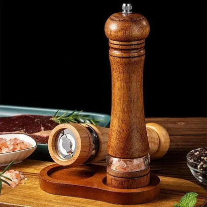 Klassische Gewürzmühle aus Holz mit Einstellbarem Mahlgrad | Zeitloses Design für Perfekte Würze 0