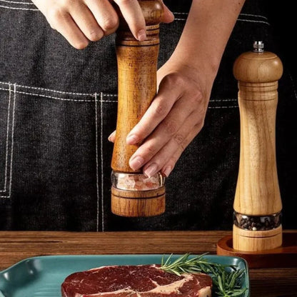 Klassische Gewürzmühle aus Holz mit Einstellbarem Mahlgrad | Zeitloses Design für Perfekte Würze 1