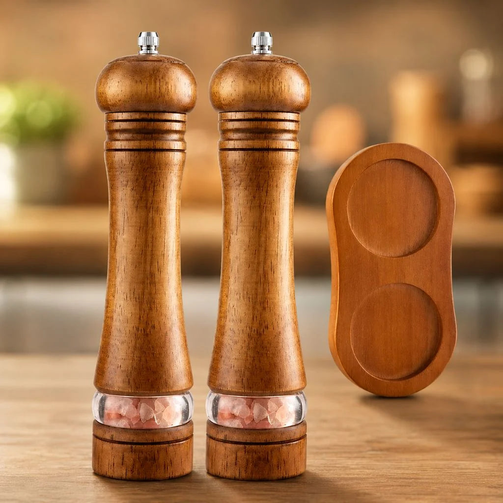Klassische Gewürzmühle aus Holz mit Einstellbarem Mahlgrad | Zeitloses Design für Perfekte Würze 3