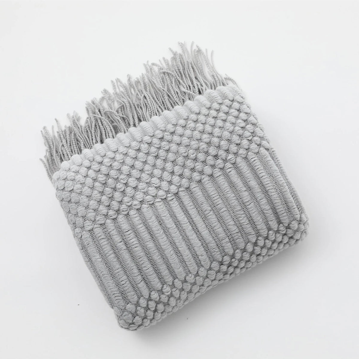 Kuscheldecke | Einfarbige Strickdecke mit Geometrischem Design | Vielseitige Wolldecke für Komfort und Stil 18