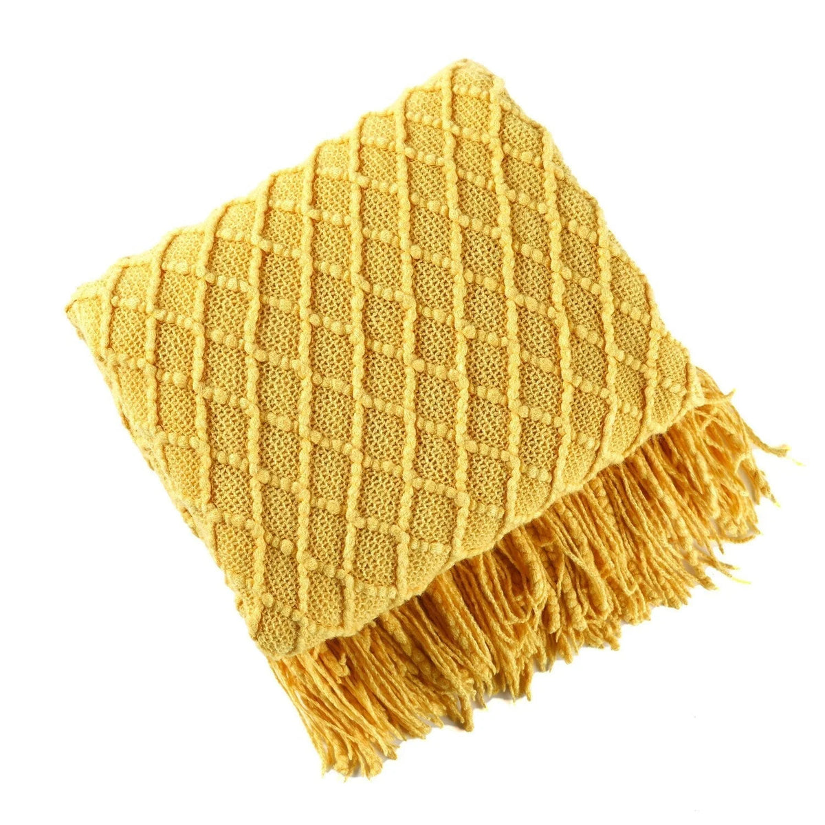 Kuscheldecke | Einfarbige Strickdecke mit Geometrischem Design | Vielseitige Wolldecke für Komfort und Stil 26