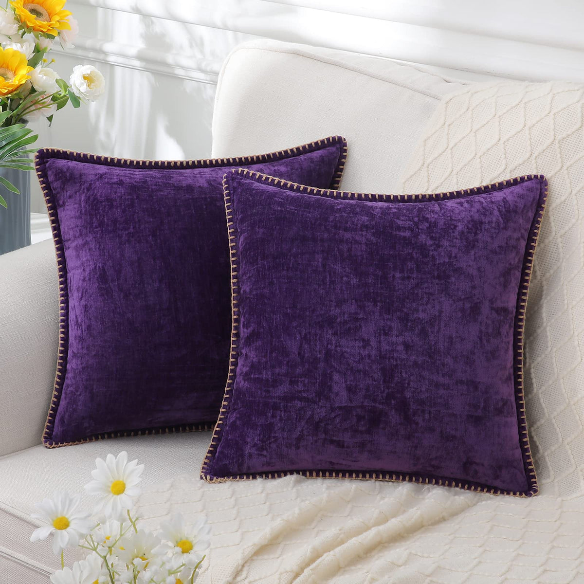 Luxuriöses Chenille-Zierkissen mit samtiger Textur | Vielseitige Farben und Größen für elegantes Wohnen 6