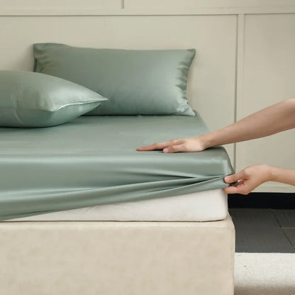 Luxus Spannbettlaken 160x200 aus 100% Maulbeerseide mit Elastischen Bändern | Perfekte Passform für Luxuriösen Schlaf 0