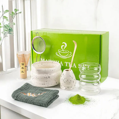 Matcha-Set | 7-teiliges Zubehör mit Bambusbesen & Keramik für perfekten Tee 0