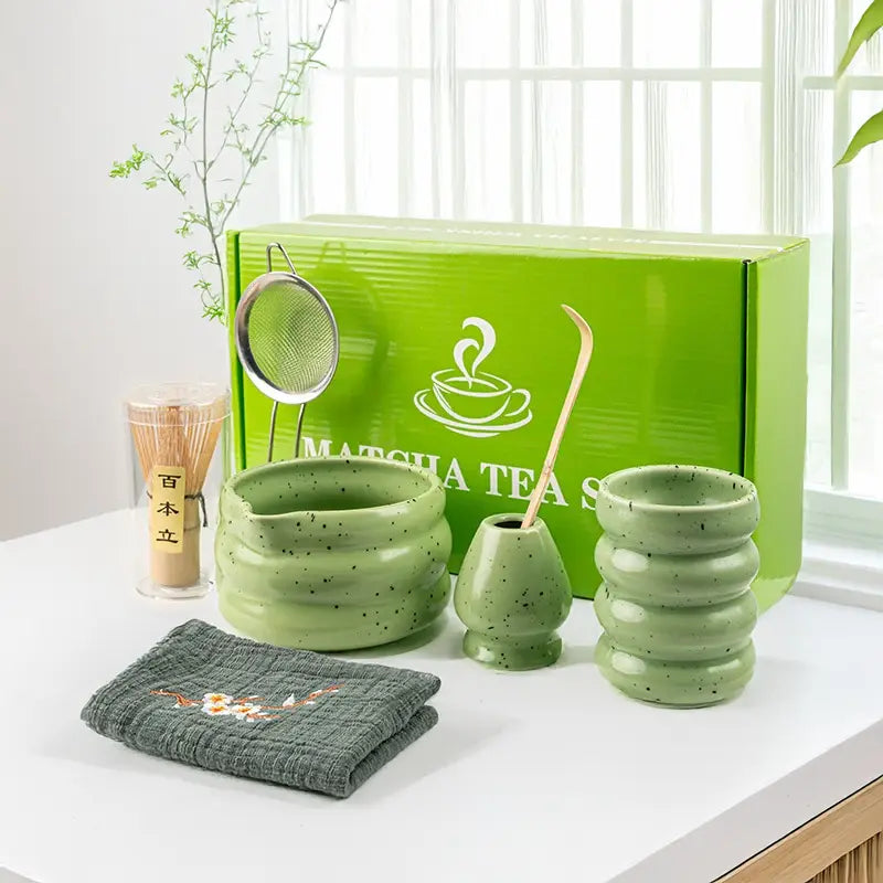 Matcha-Set | 7-teiliges Zubehör mit Bambusbesen & Keramik für perfekten Tee 10