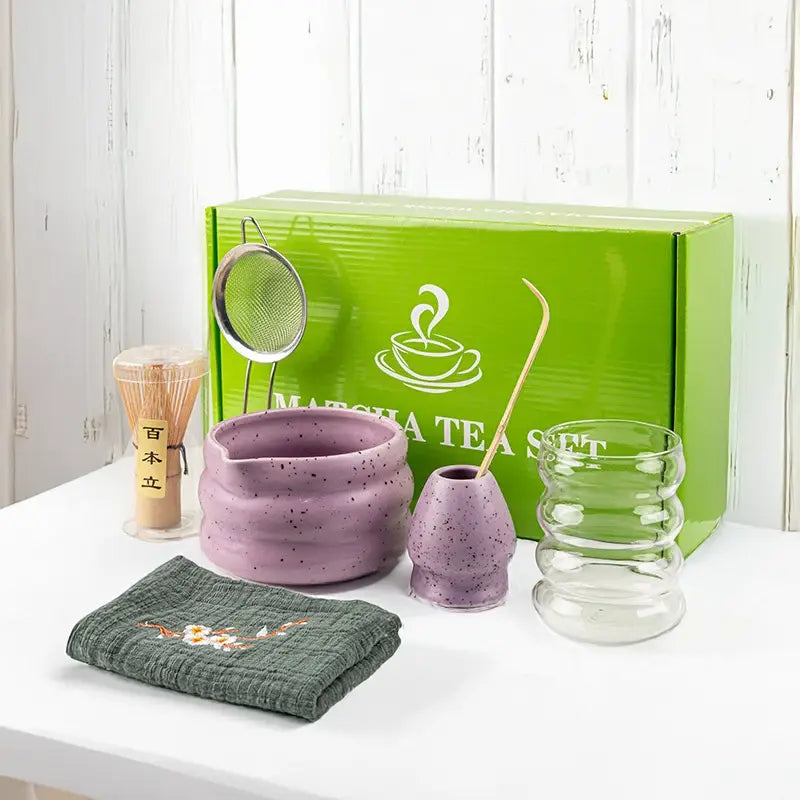 Matcha-Set | 7-teiliges Zubehör mit Bambusbesen & Keramik für perfekten Tee 5