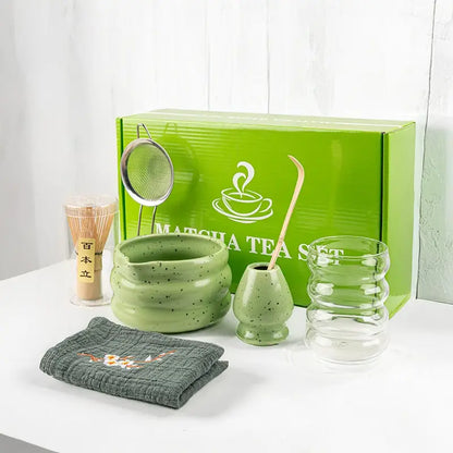 Matcha-Set | 7-teiliges Zubehör mit Bambusbesen & Keramik für perfekten Tee 6