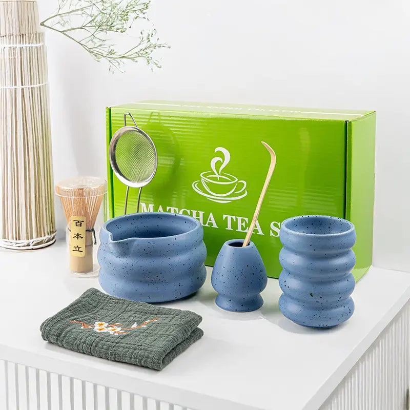 Matcha-Set | 7-teiliges Zubehör mit Bambusbesen & Keramik für perfekten Tee 7