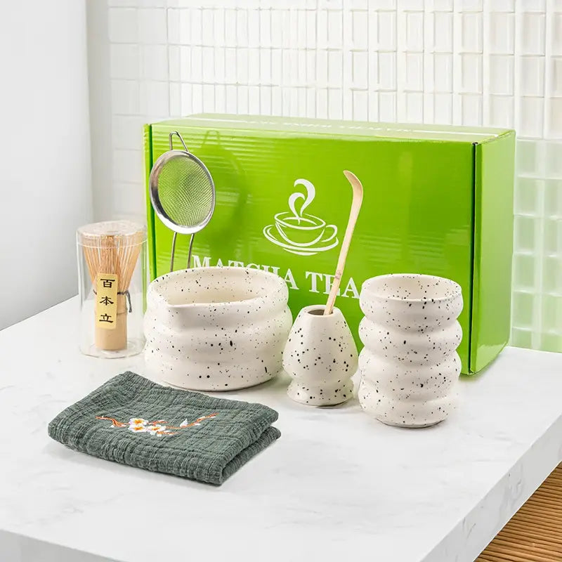 Matcha-Set | 7-teiliges Zubehör mit Bambusbesen & Keramik für perfekten Tee 9