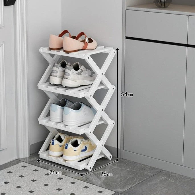 Modulares Schuhregal aus Bambus | Zickzack-Design für Platzsparende Aufbewahrung | Modernes Schuhgestell für Stil und Funktionalität 6