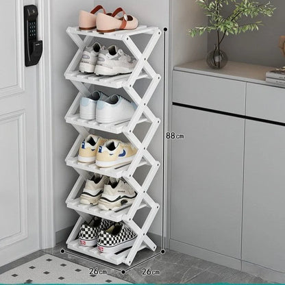Modulares Schuhregal aus Bambus | Zickzack-Design für Platzsparende Aufbewahrung | Modernes Schuhgestell für Stil und Funktionalität 7