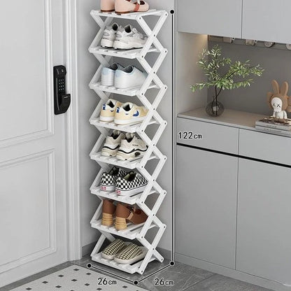 Modulares Schuhregal aus Bambus | Zickzack-Design für Platzsparende Aufbewahrung | Modernes Schuhgestell für Stil und Funktionalität 8