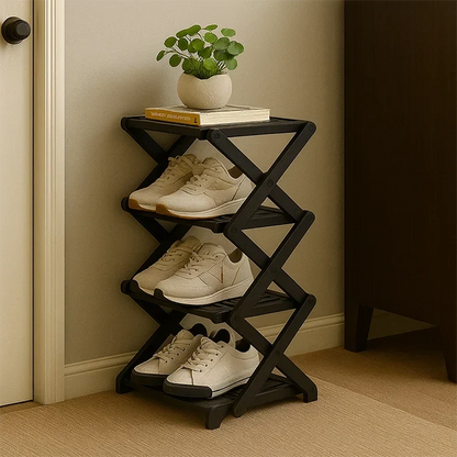 Modulares Schuhregal aus Bambus | Zickzack-Design für Platzsparende Aufbewahrung | Modernes Schuhgestell für Stil und Funktionalität 9