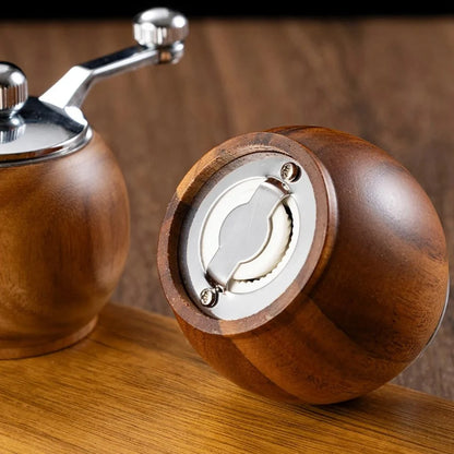Nordic Design | Salz- und Pfeffermühlen-Set mit Holzständer | Handgemahlenes Gewürz für stilvolle Küche 5