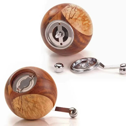 Nordic Design | Salz- und Pfeffermühlen-Set mit Holzständer | Handgemahlenes Gewürz für stilvolle Küche 7