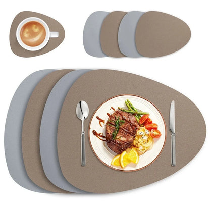 Ökologisches Leder Tischset | Abwaschbare Tischsets mit Wendbarem Design | Praktisch für Stilvolle Essbereiche 10