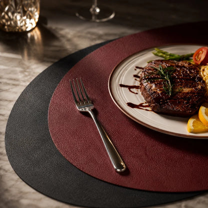 Ökologisches Leder Tischset | Abwaschbare Tischsets mit Wendbarem Design | Praktisch für Stilvolle Essbereiche 6