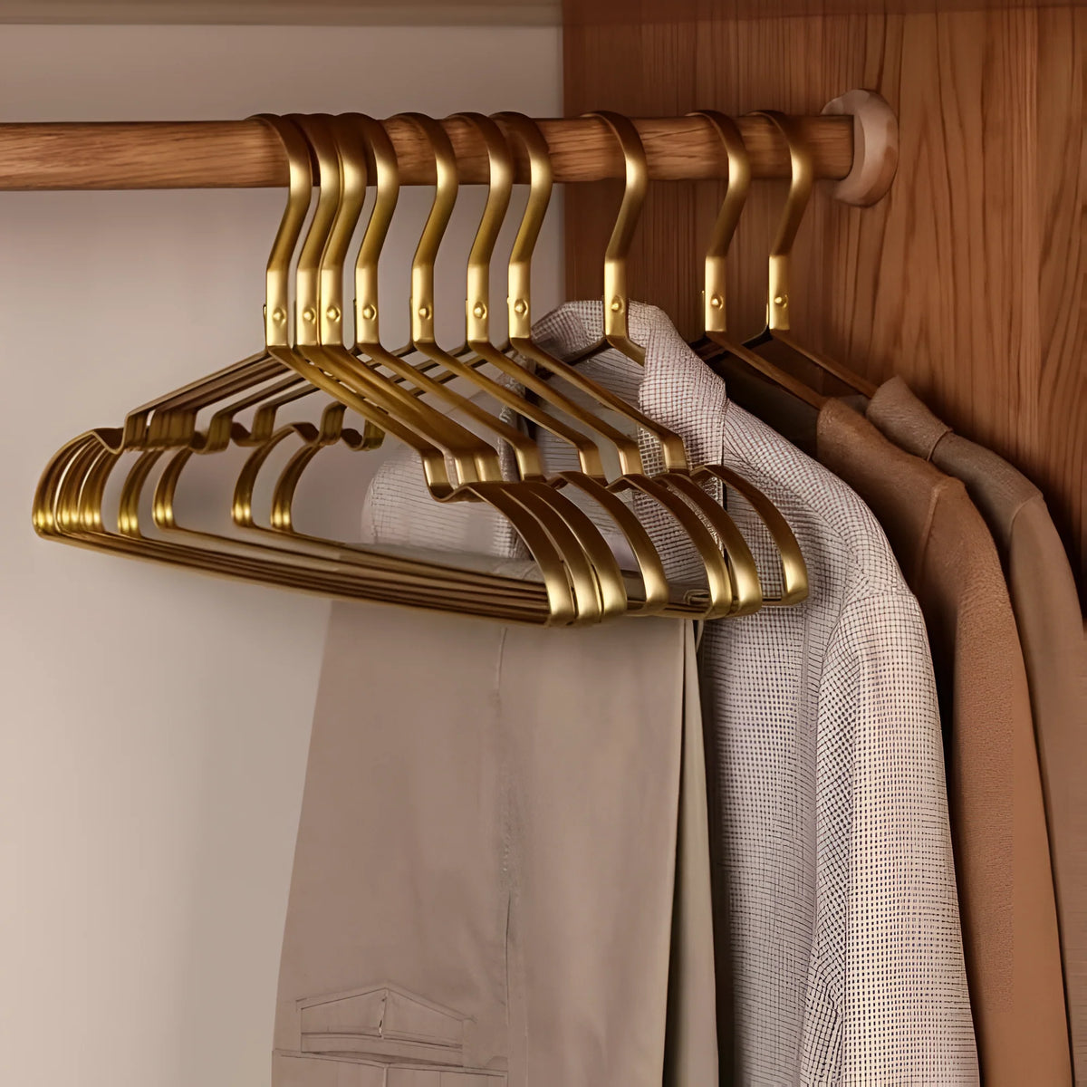Platzsparende Aluminium Kleiderbügel mit Robustheit und Eleganz | 10er Set für Optimalen Halt 3